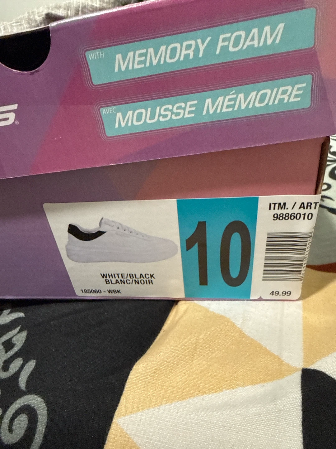 Skechers Women's White/Black Memory Foam Sneakers Size 10 - photo 3