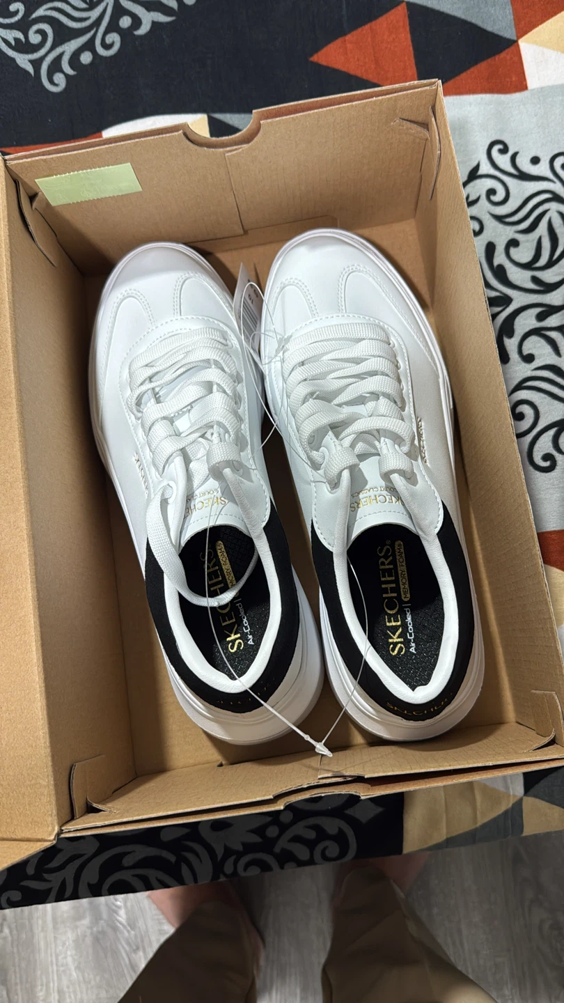 Skechers Women's White/Black Memory Foam Sneakers Size 10 - photo 4