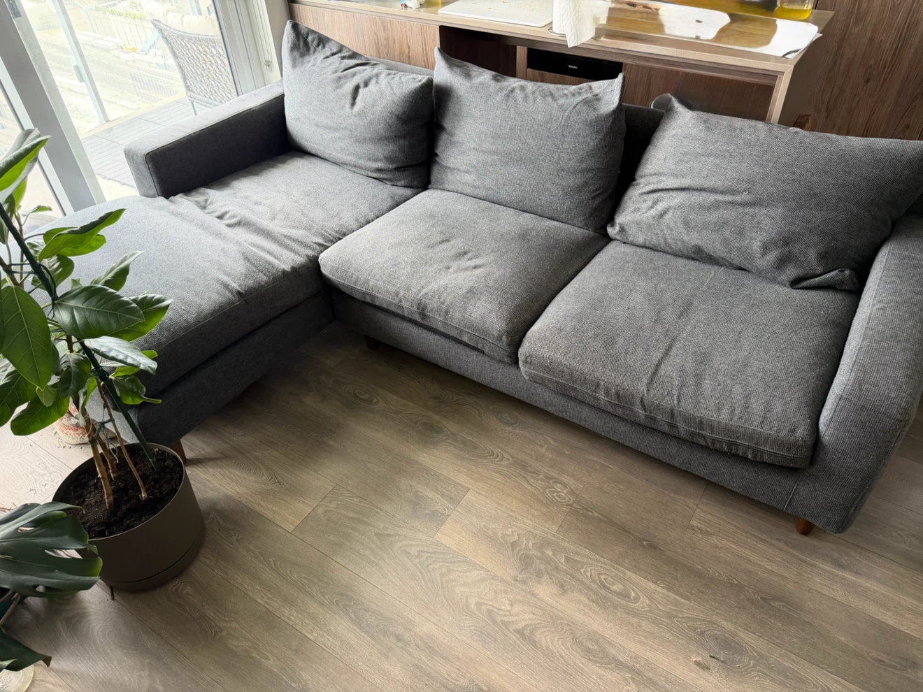 Blue-Grey Structube Sectional Sofa