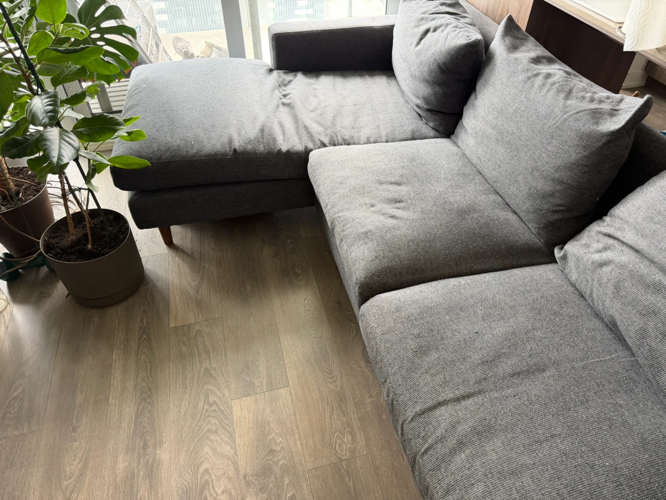 Blue-Grey Structube Sectional Sofa - photo 2