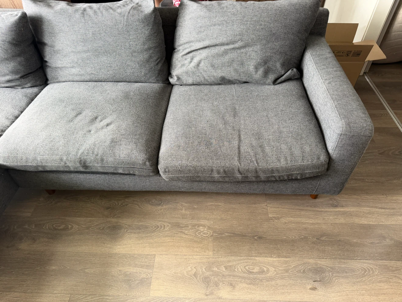 Blue-Grey Structube Sectional Sofa - photo 5