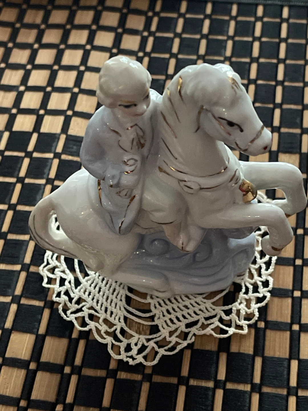 Vintage Porcelain Figurine - Boy on Horse
