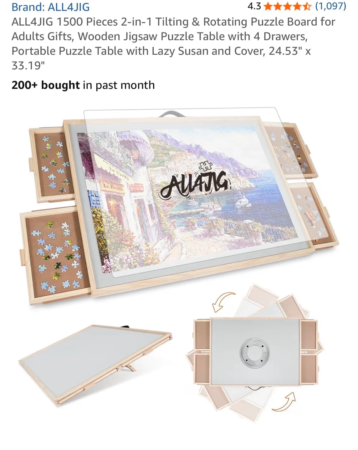 ALL4JIG 2-in-1 Tilting & Rotating Puzzle Board