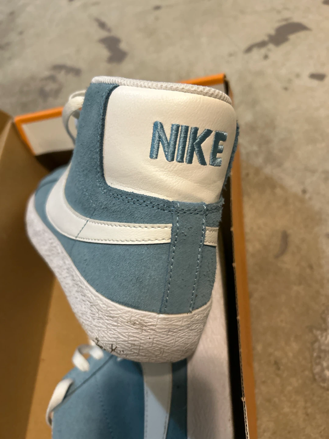Nike SB Blazer Mid Light Blue Suede Shoes - photo 2
