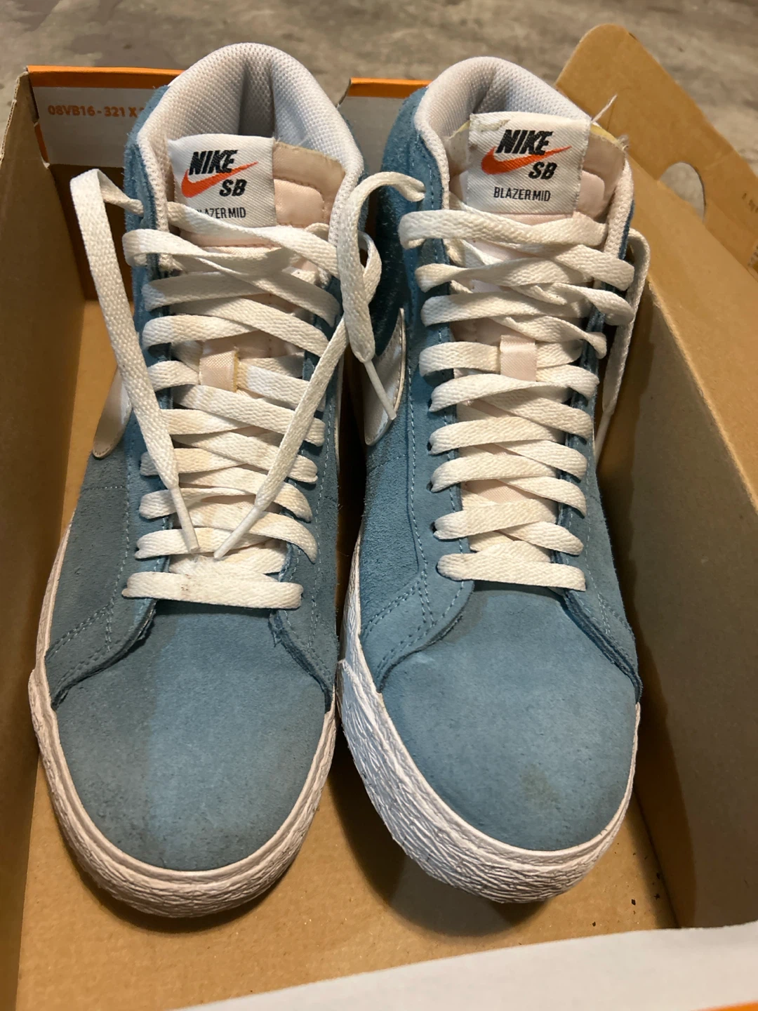 Nike SB Blazer Mid Light Blue Suede Shoes - photo 3