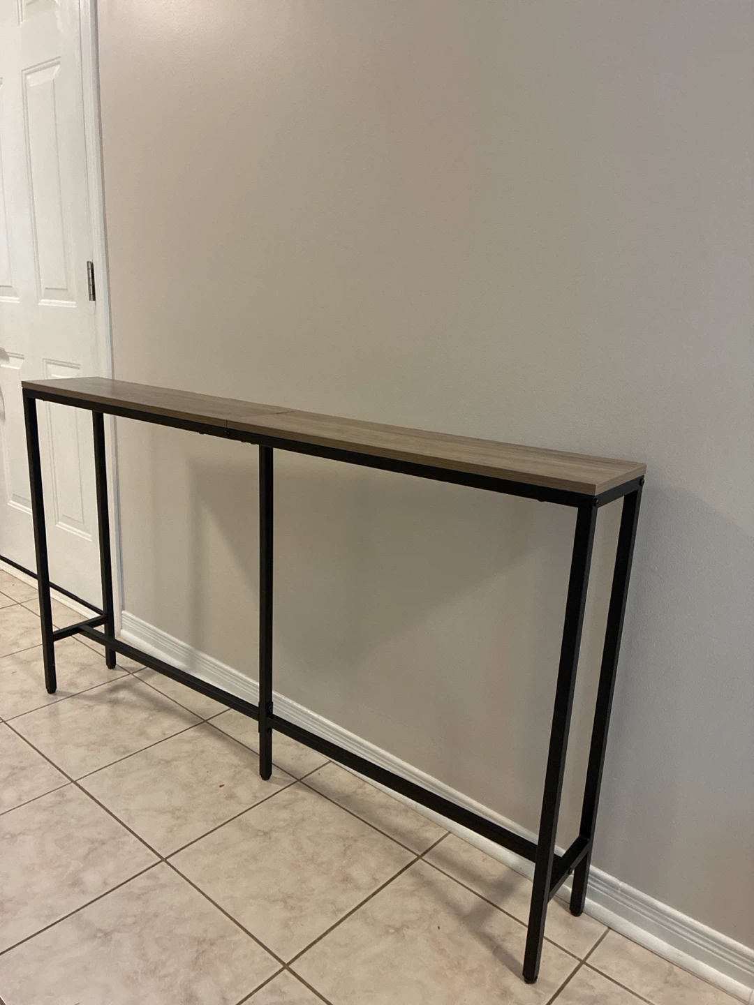 Console Table with Wood-Look Top