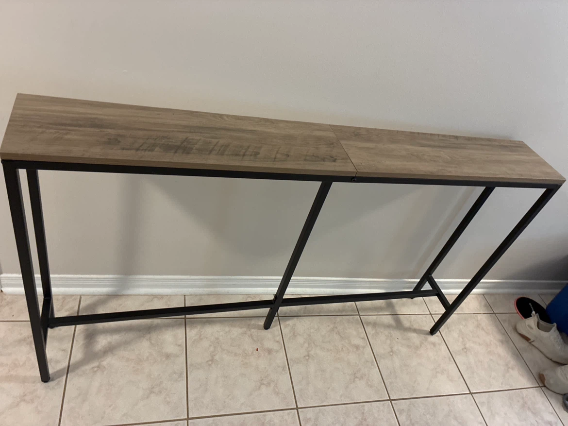 Console Table with Wood-Look Top - photo 2