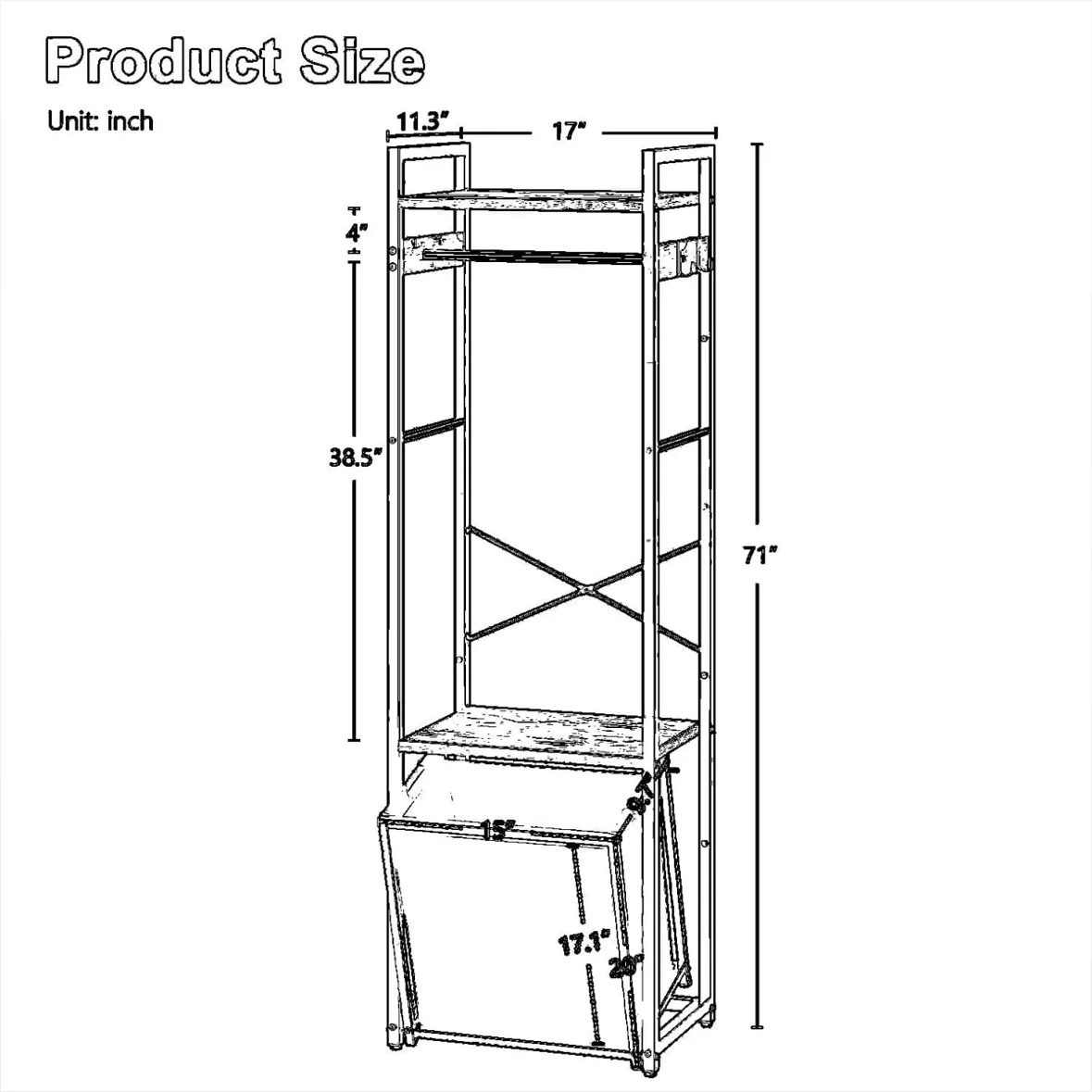 Standing Garment Rack with Shelves - photo 4