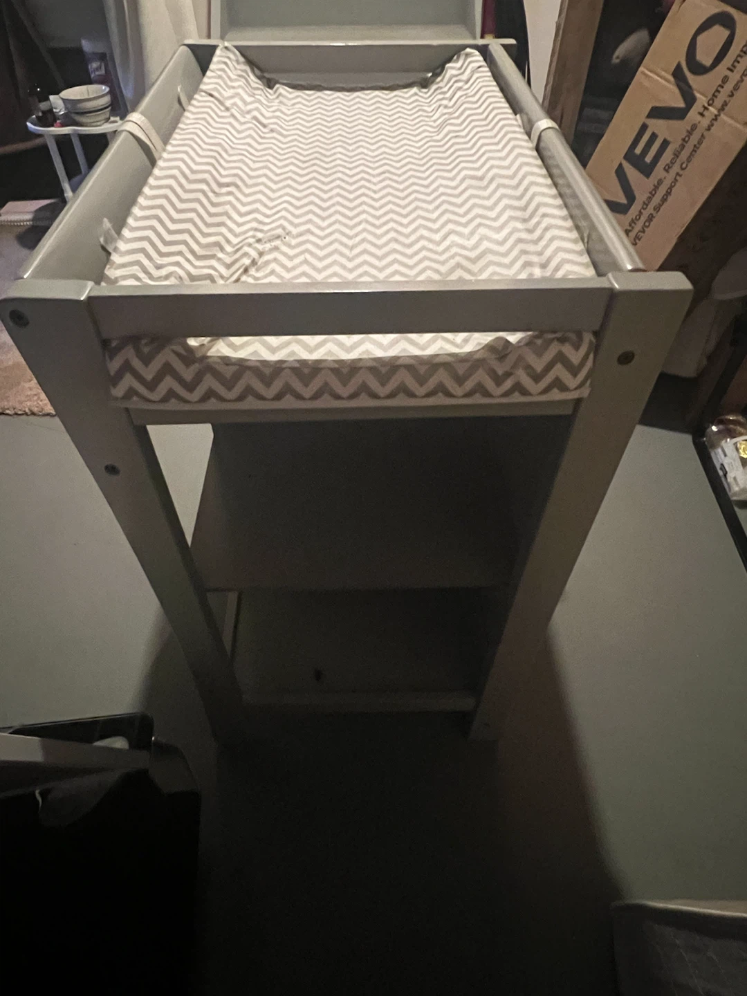 Grey Changing Table with Drawers