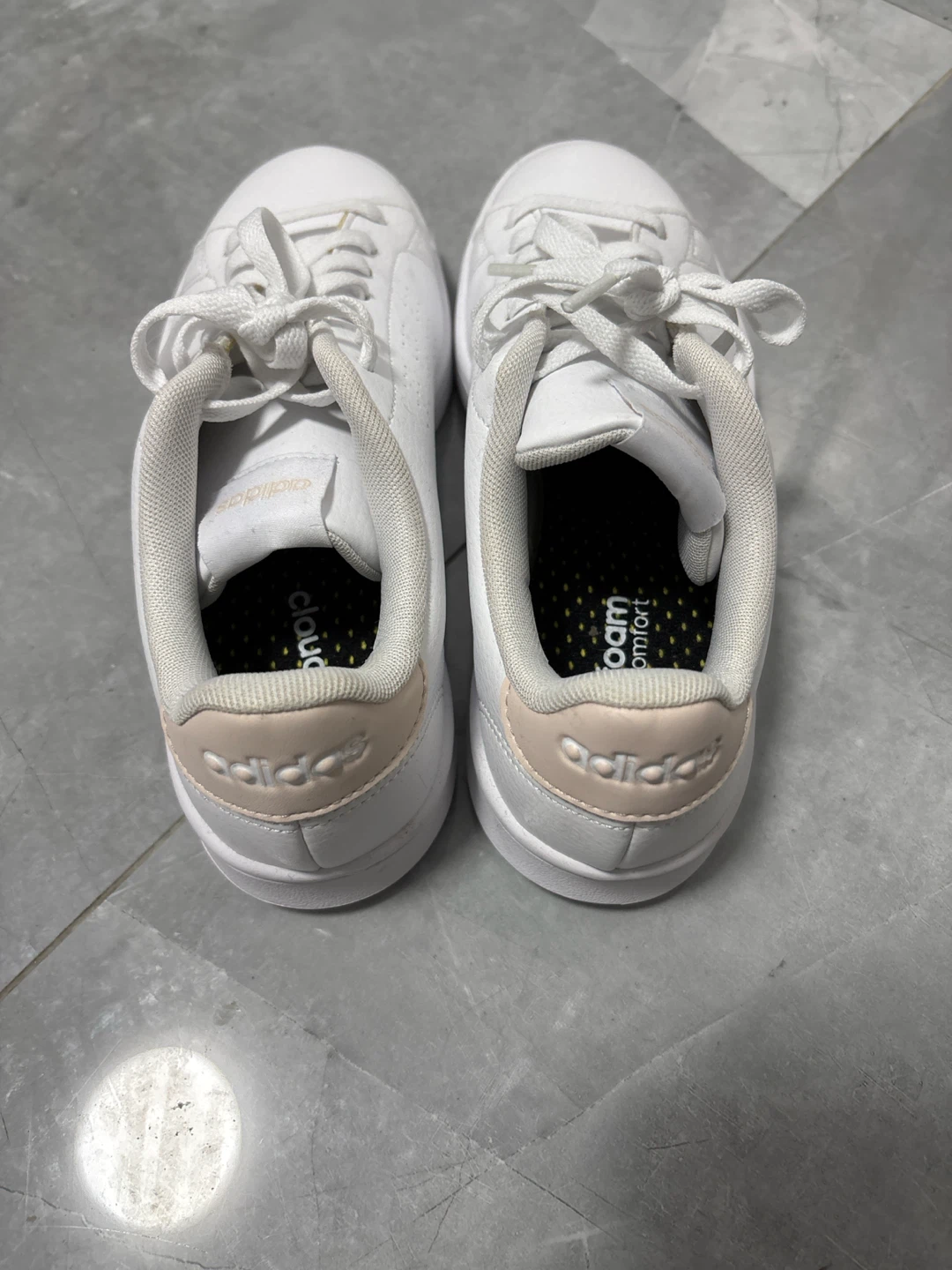 White Adidas Cloudfoam Comfort Sneakers