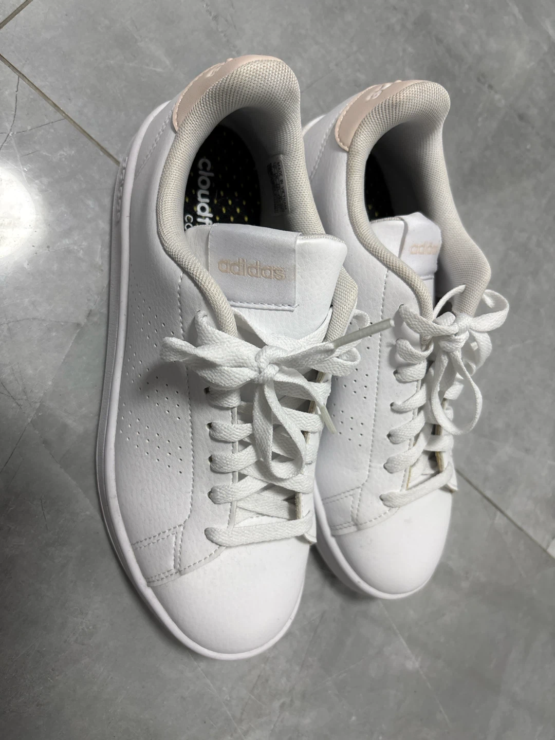 White Adidas Cloudfoam Comfort Sneakers - photo 2