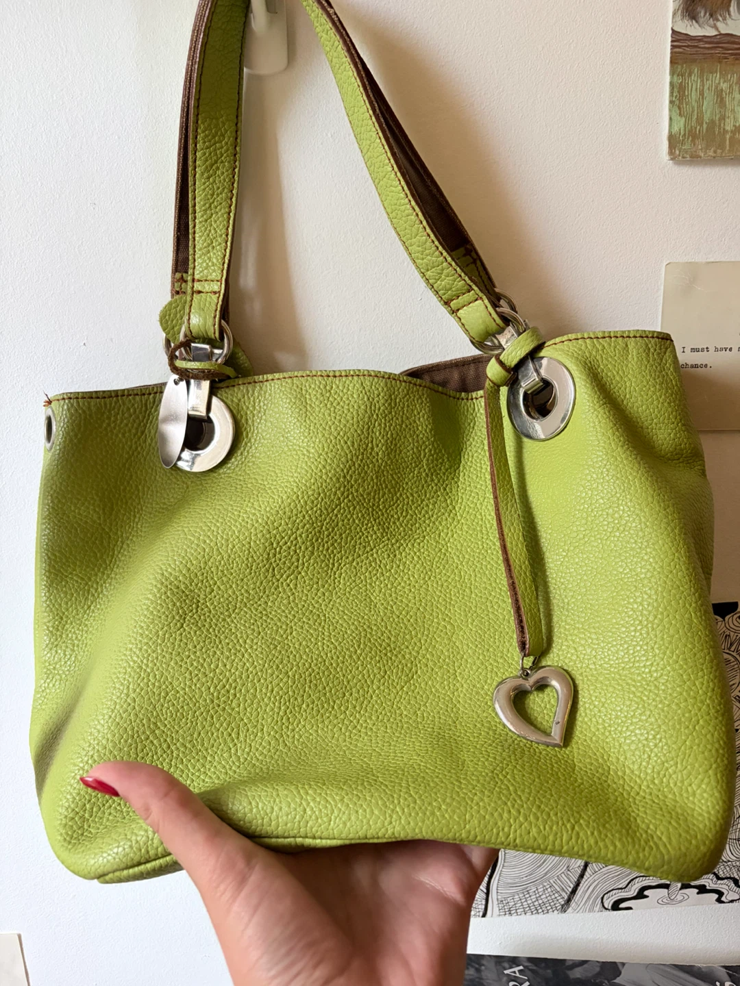 MeMo's Sacocs Lime Green Leather Handbag