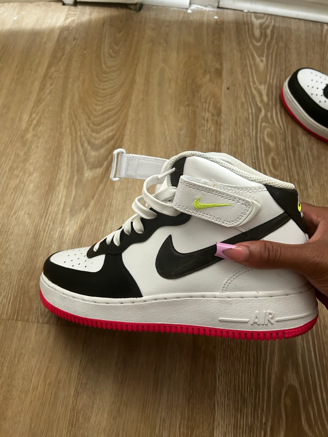 Nike Air Force 1 Mid White Black Pink - photo 3