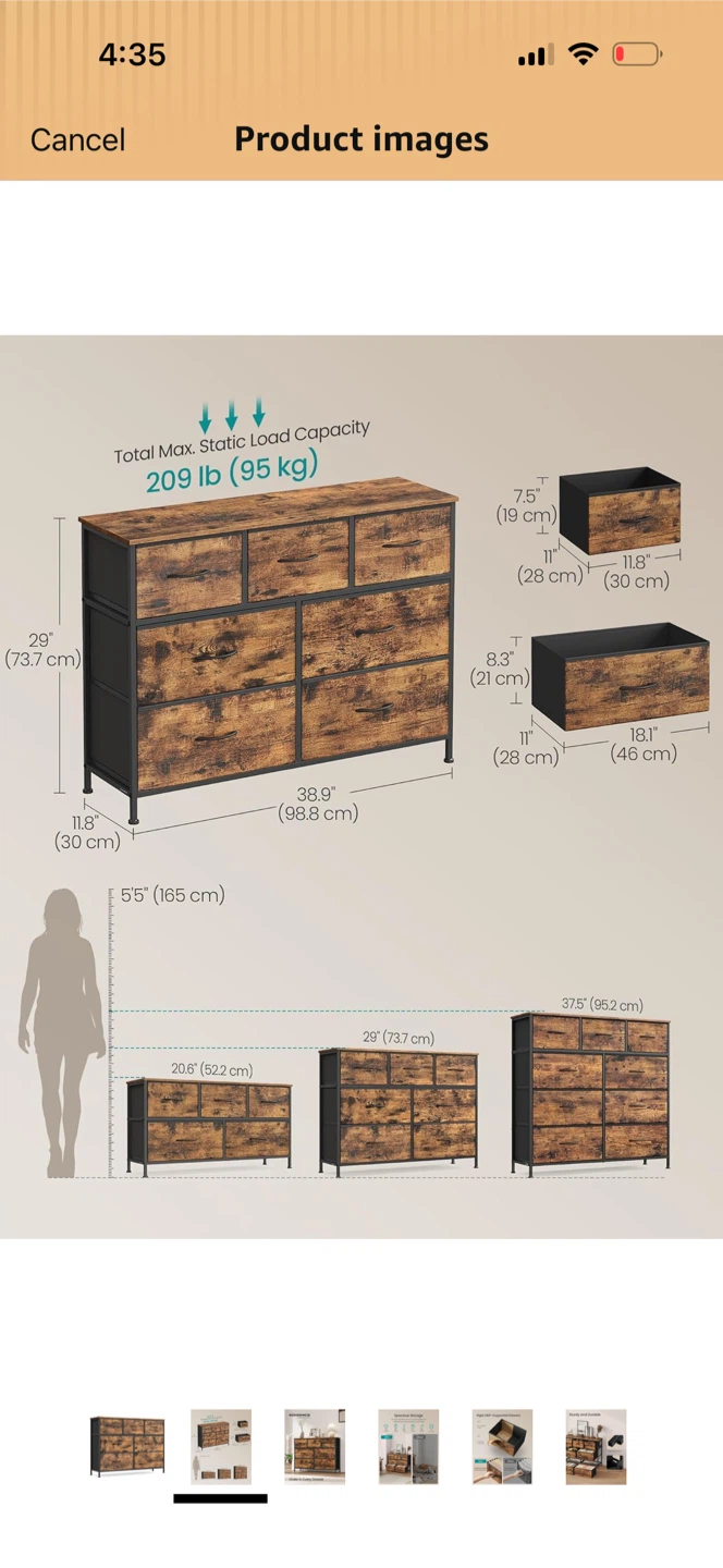 SONGMICS Dresser with 7 Drawers - photo 3