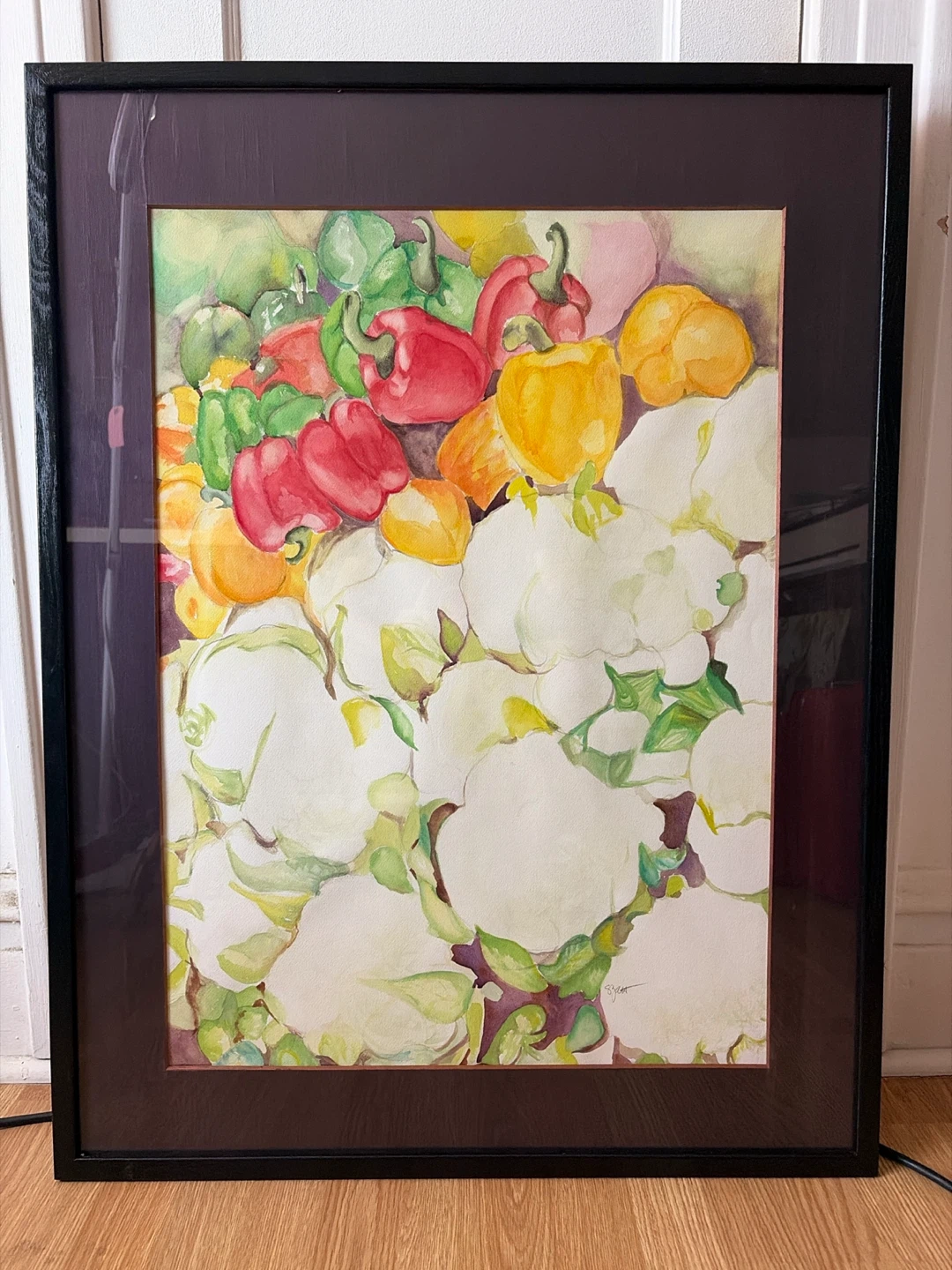 Still Life of Assorted Peppers (Signed : Artist Unknown)