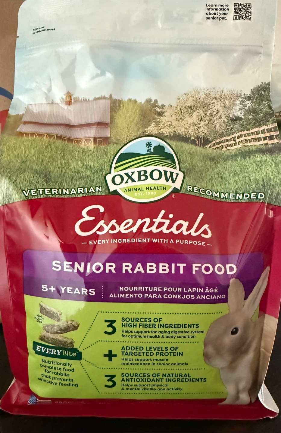 Oxbow Essentials Senior Rabbit Food - 4 lb Bag