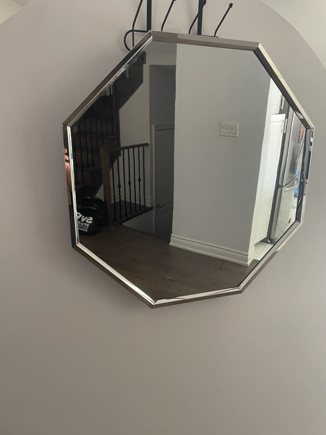 Octagon Mirror with Silver Trim