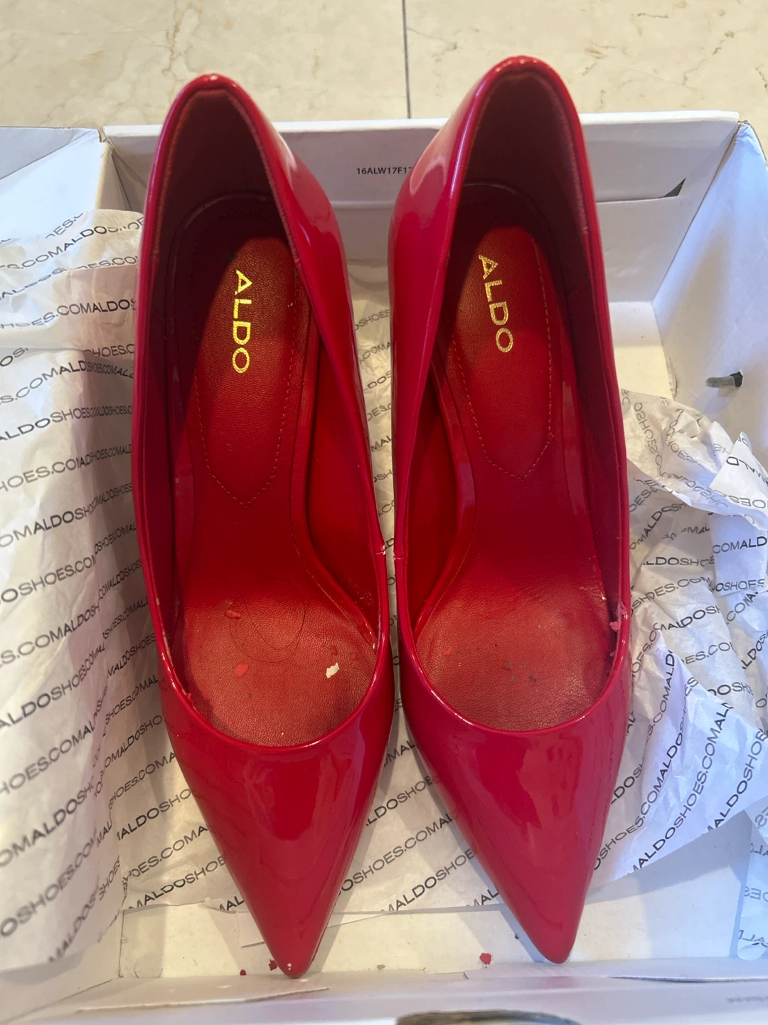 ALDO Red Patent Leather High Heels - Size US 6