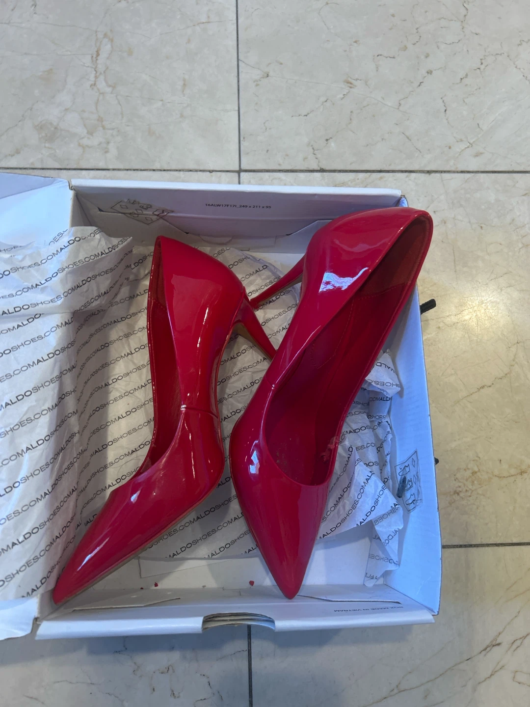 ALDO Red Patent Leather High Heels - Size US 6 - photo 2