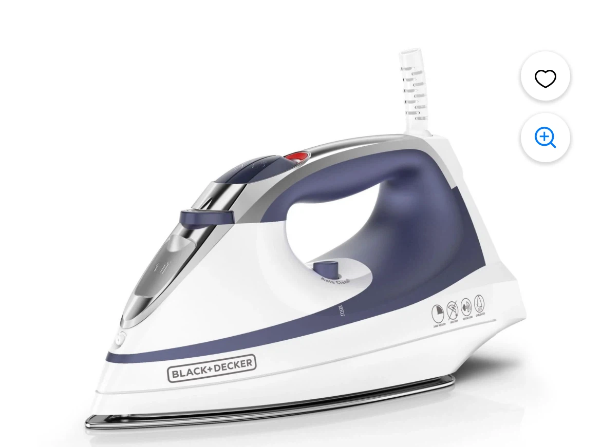 Black+Decker All-Purpose Iron - White/Blue