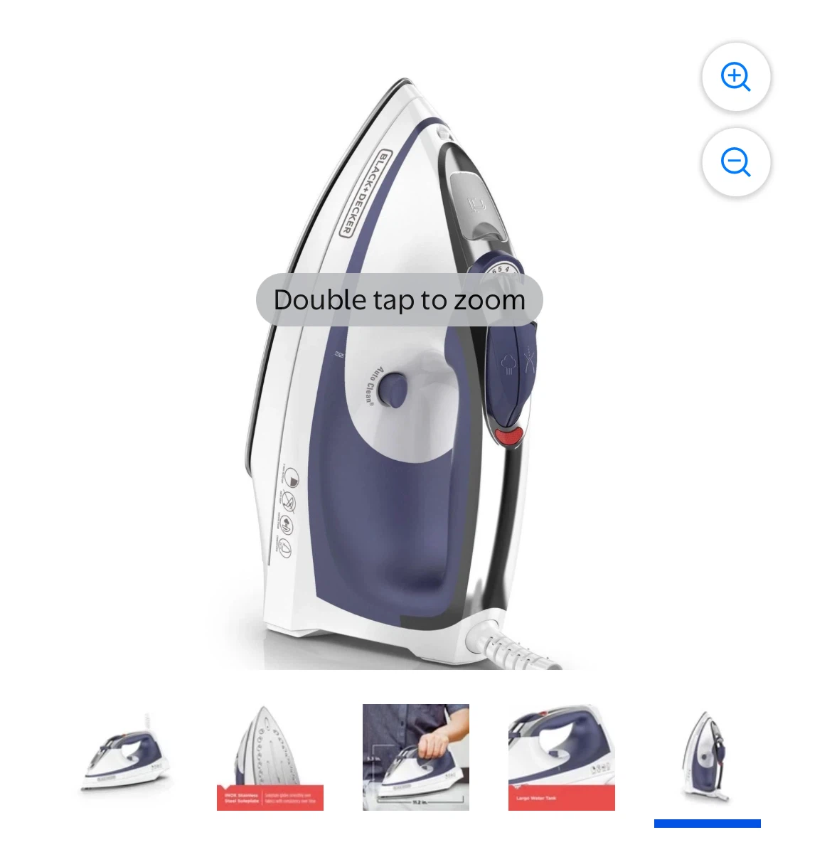 Black+Decker All-Purpose Iron - White/Blue - photo 2