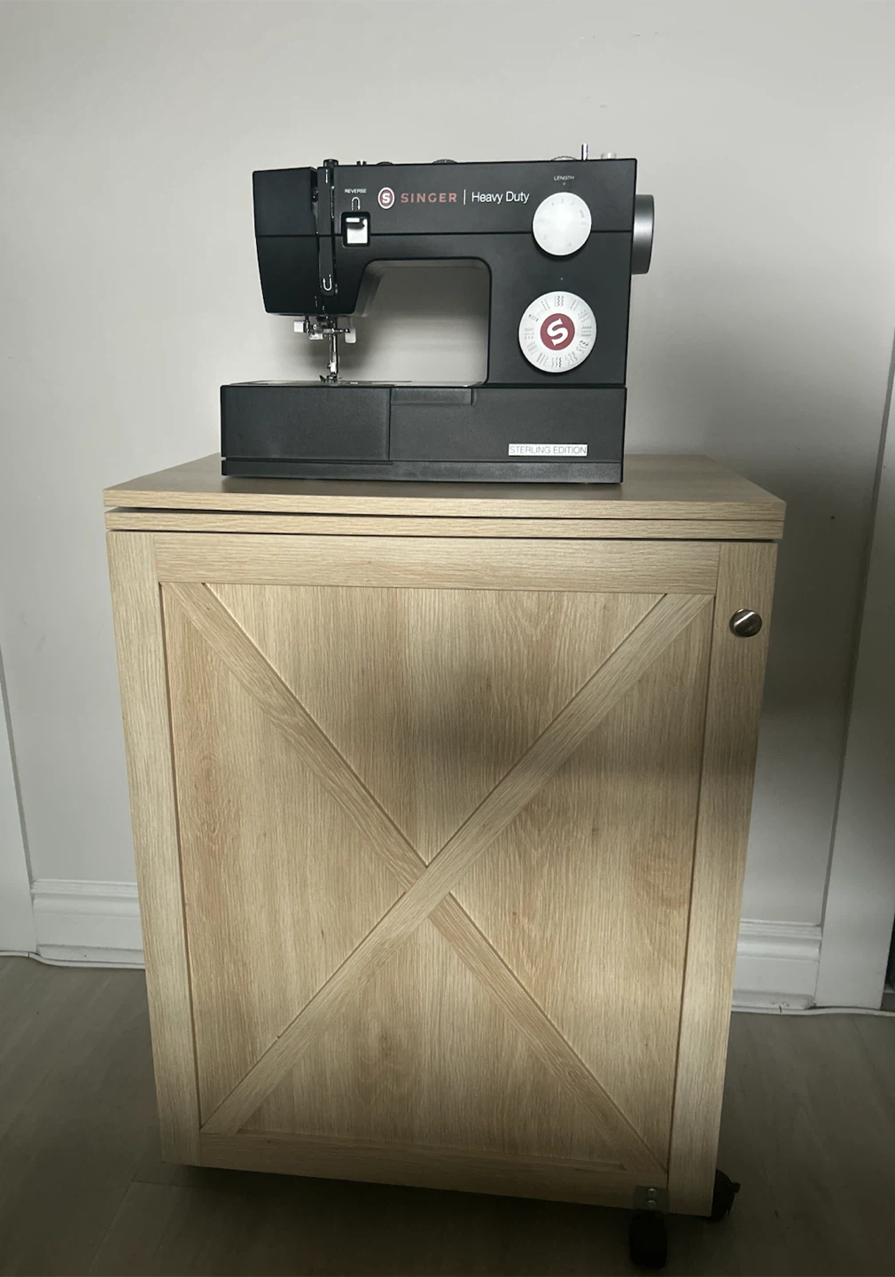 New Singer Sewing Machine + Rolling Cabinet