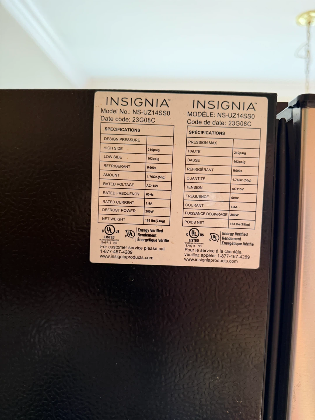 Insignia NS-UZ14SS0 Fridge/Freezer - photo 2
