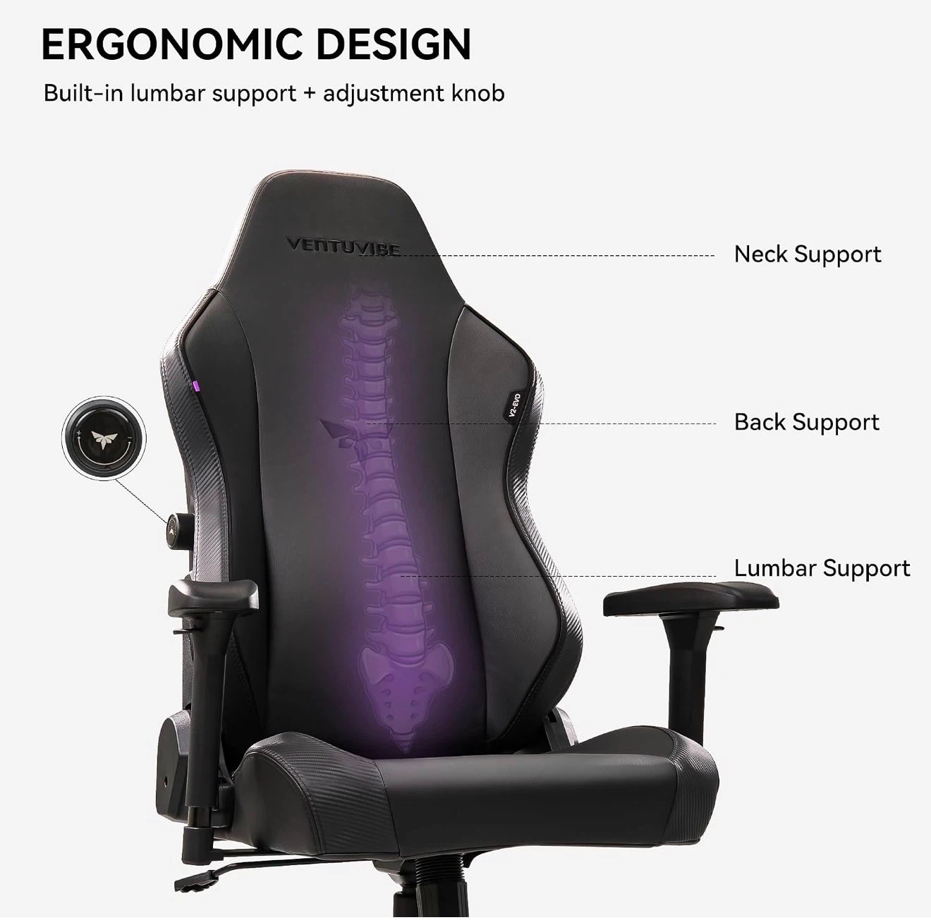 VENTUVISE Ergonomic Gaming Chair with 4D Armrests - photo 2