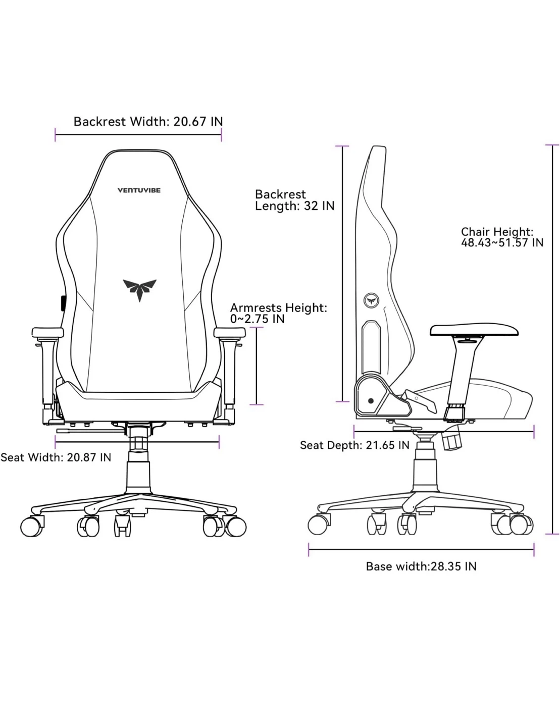 VENTUVISE Ergonomic Gaming Chair with 4D Armrests - photo 4