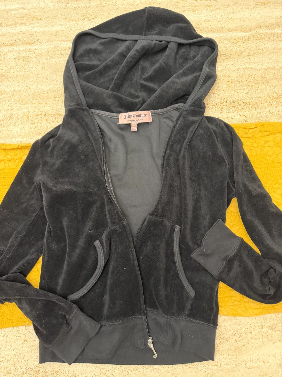 Juicy Couture Velour Hoodie - Black - Size S