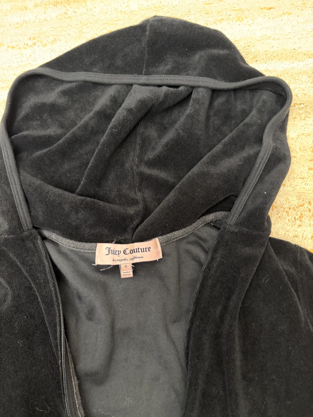 Juicy Couture Velour Hoodie - Black - Size S - photo 3