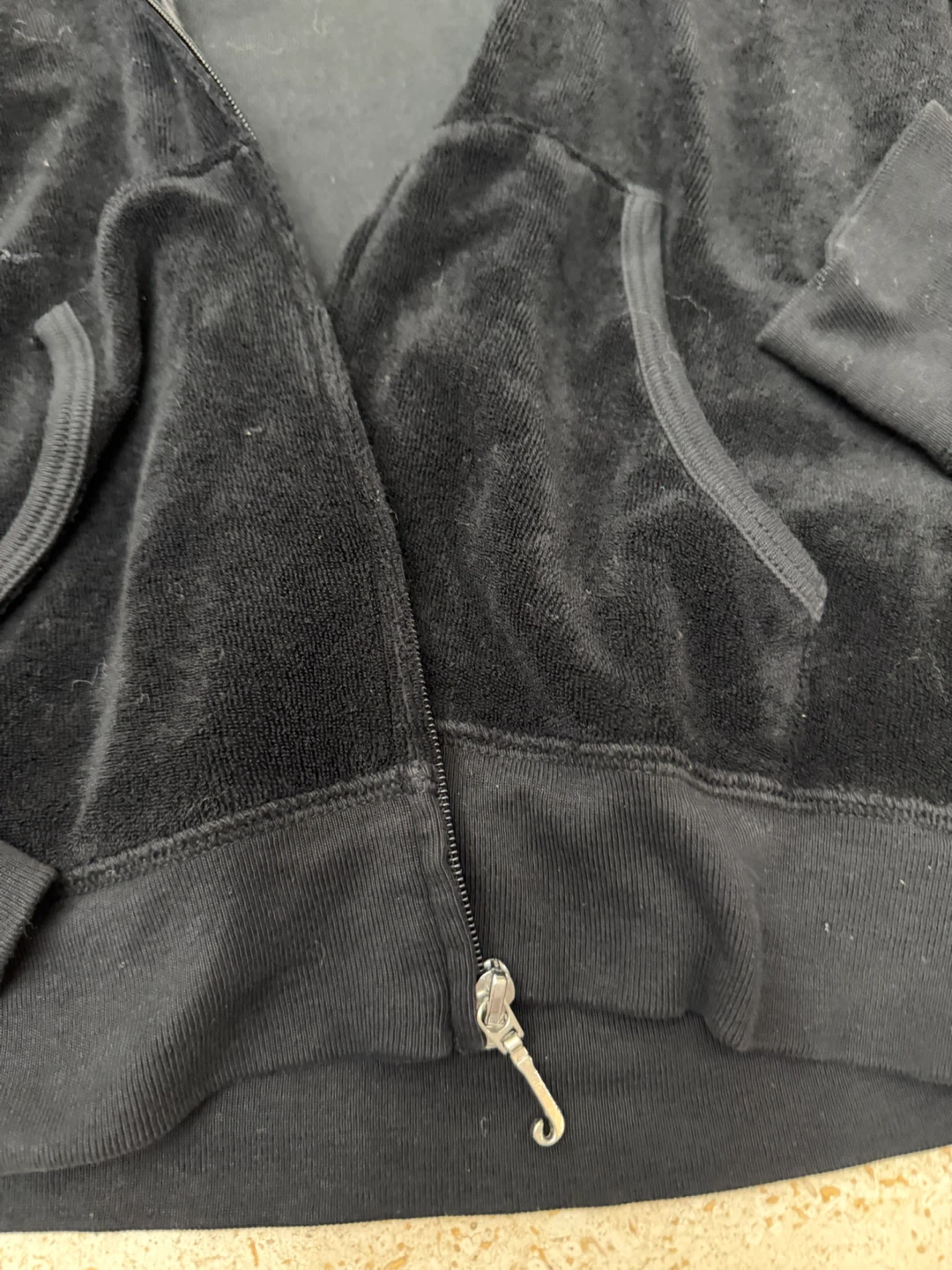 Juicy Couture Velour Hoodie - Black - Size S - photo 5