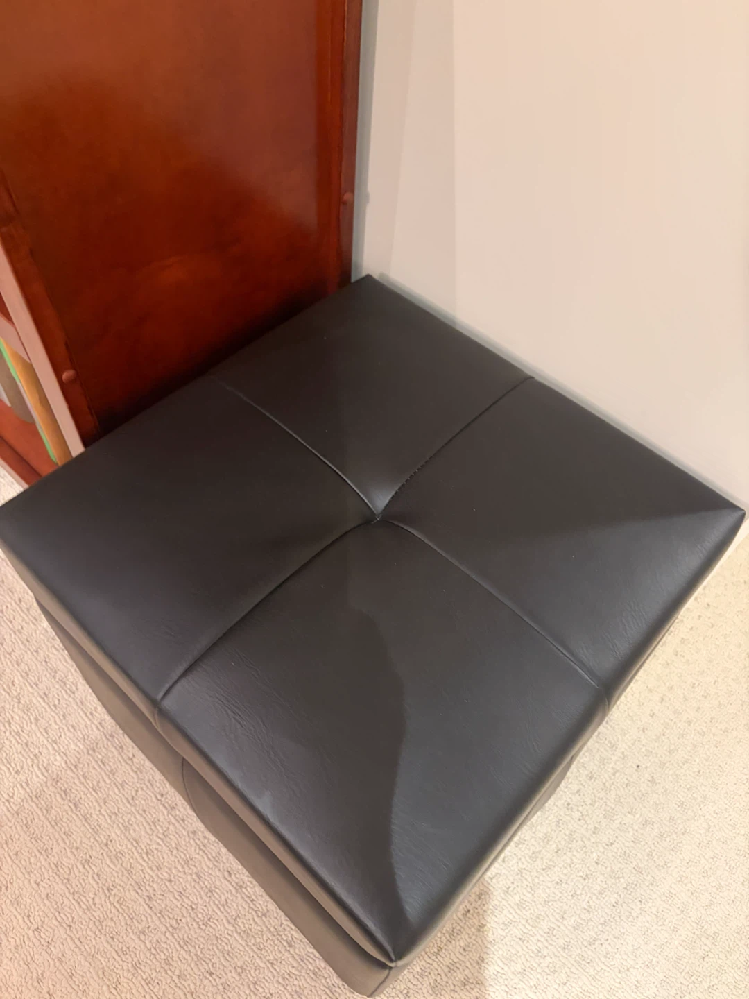Black Storage Ottoman - photo 2