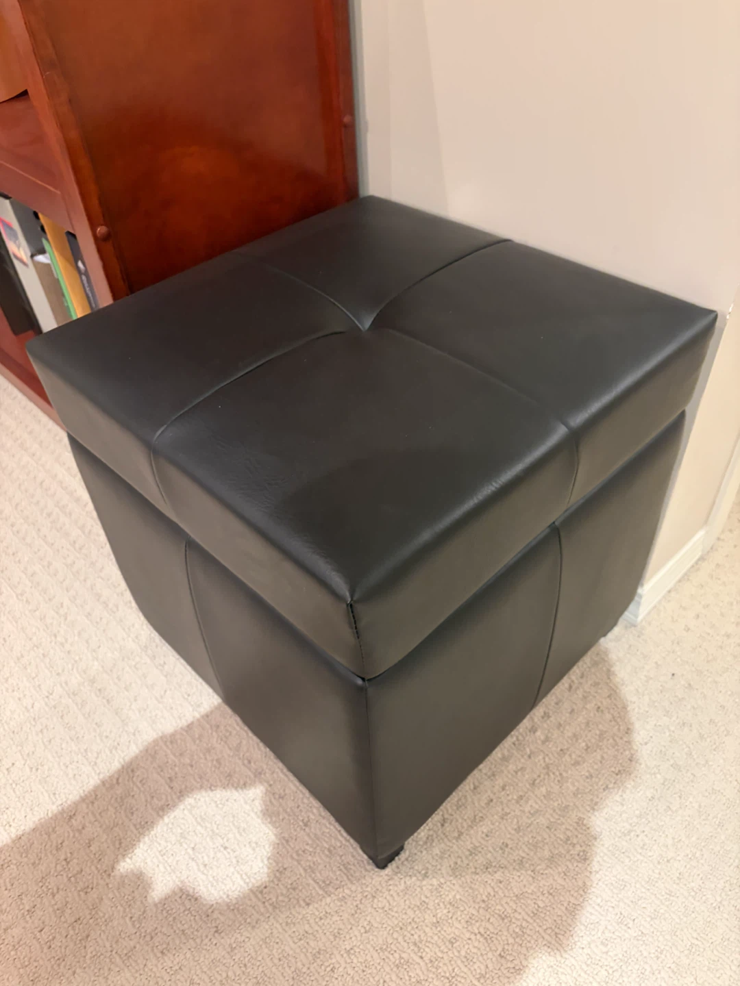 Black Storage Ottoman