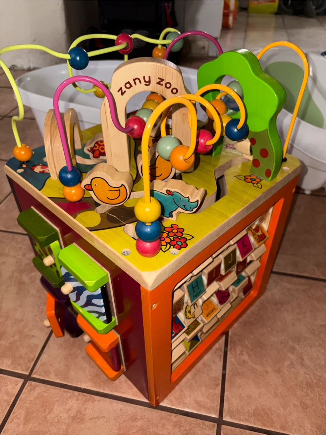 Zany Zoo Wooden Activity Cube Toy