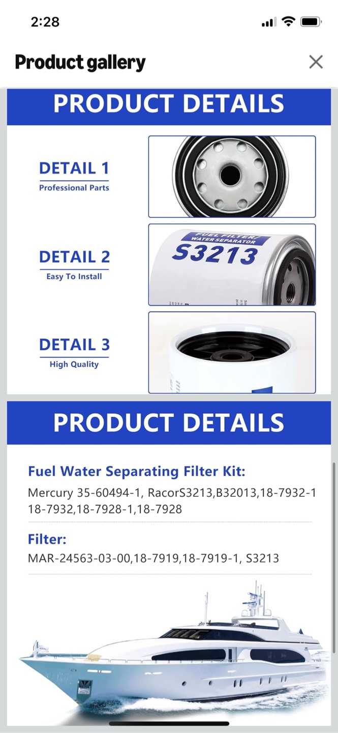 S3213 Fuel Filter Water Separator Element - photo 4