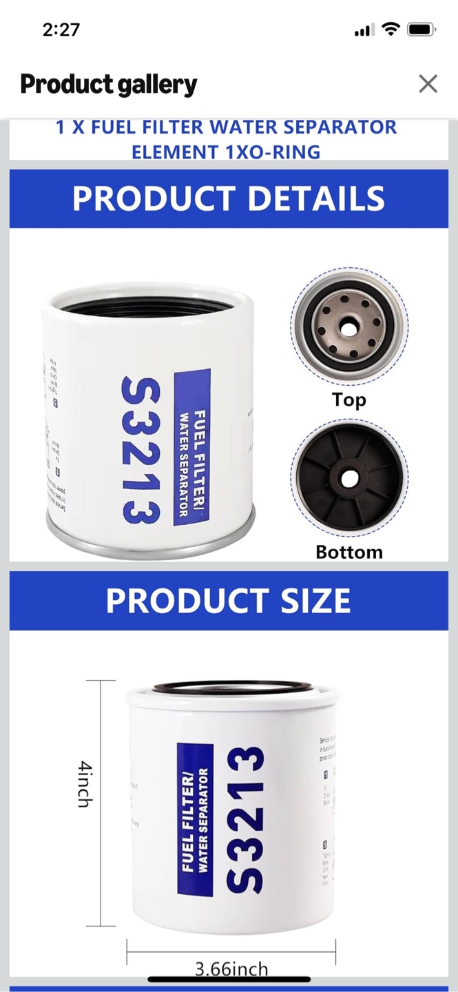 S3213 Fuel Filter Water Separator Element - photo 3