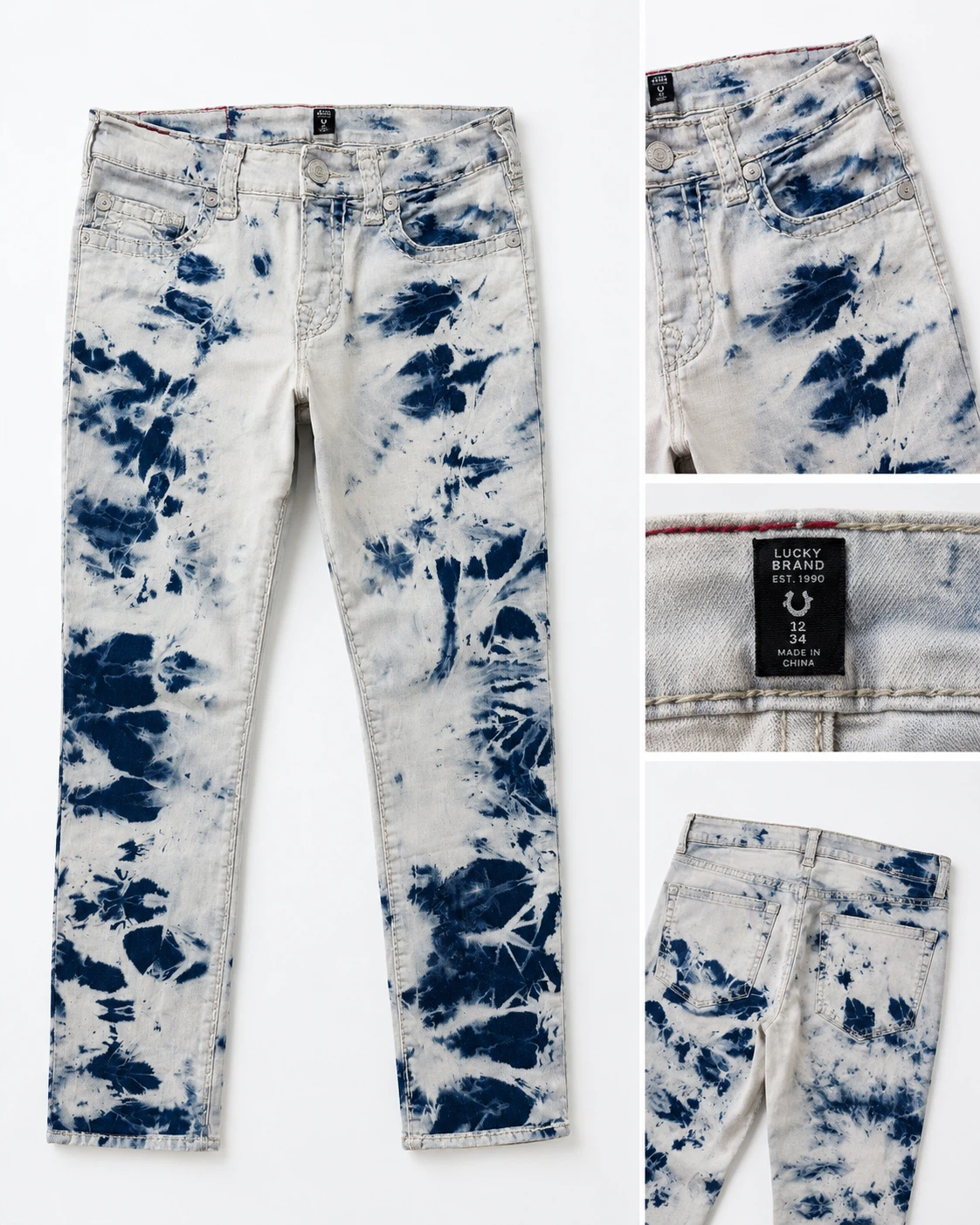 Men's Jeans Tie-Dye Acid Wash 32 waist