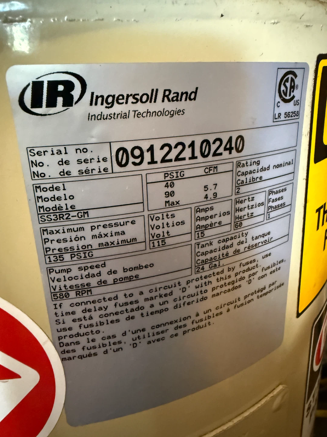 INGERSOLL RAND AIR COMPRESSOR - photo 4
