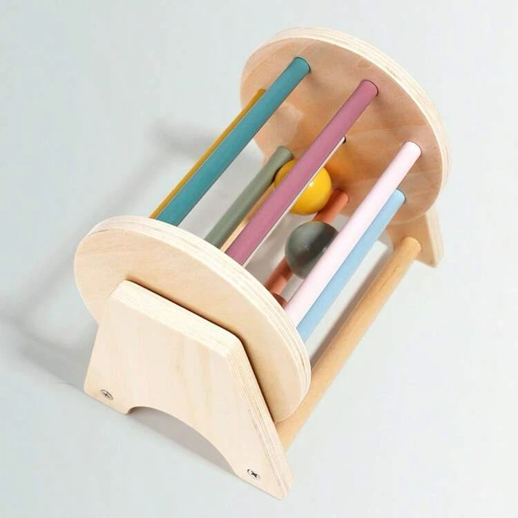 Montessori Style Wooden Rainbow Roller Toy with Balls - photo 4