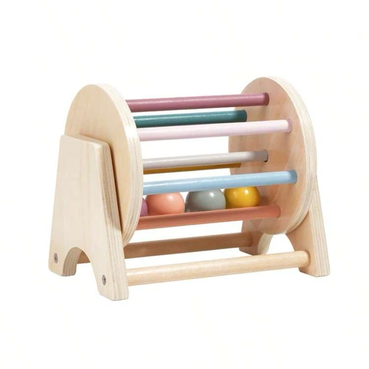 Montessori Style Wooden Rainbow Roller Toy with Balls - photo 5