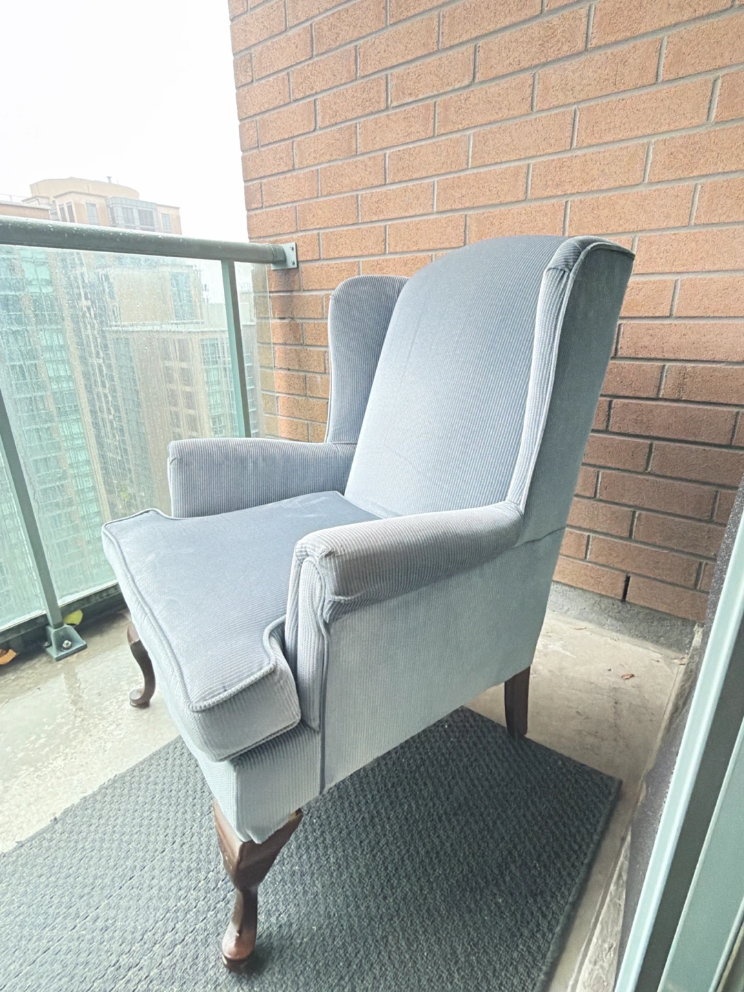 Grey Wingback Accent Chair