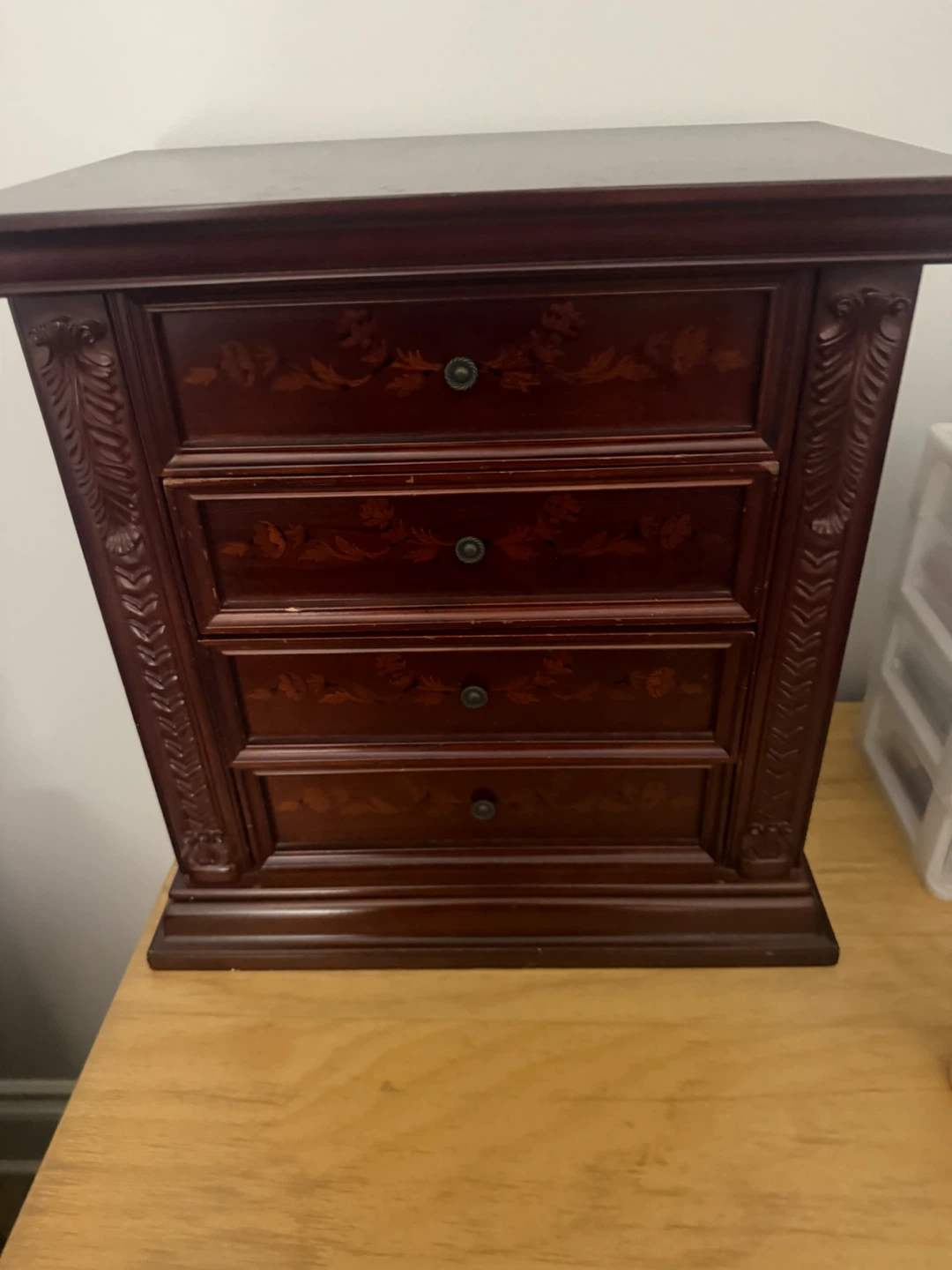 Wooden Jewellery Box with Mirror - photo 2