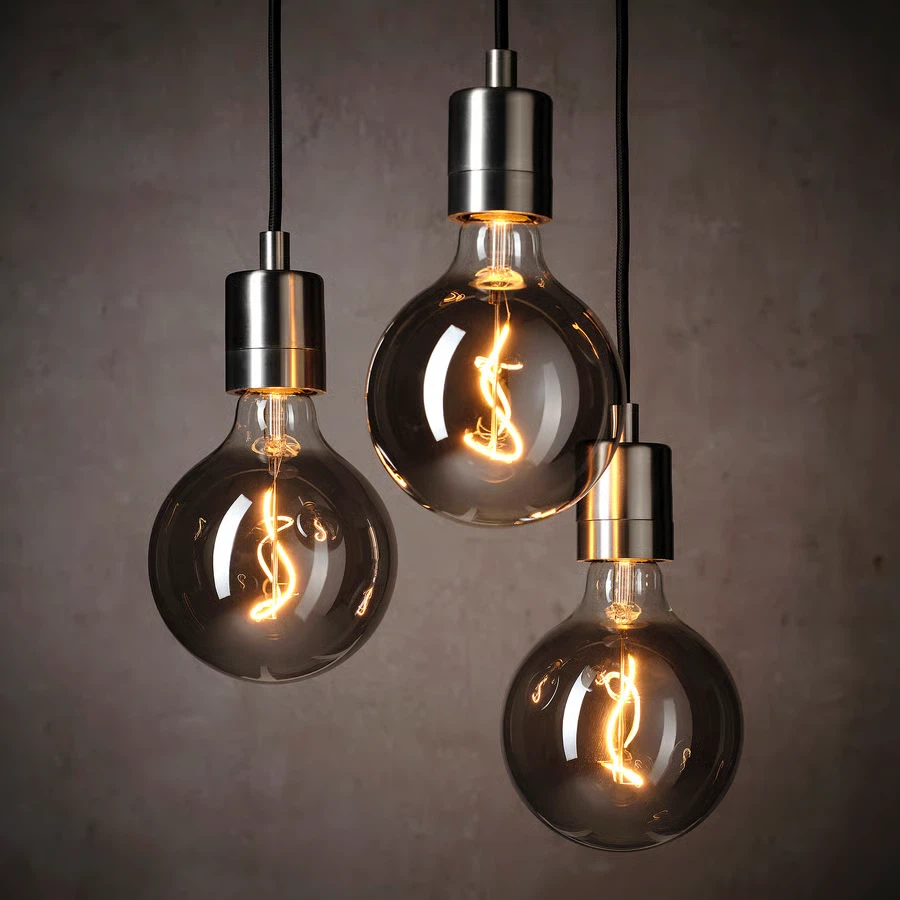 IKEA LED E26 140 lumen, globe gray glass, 125 mm/5" - photo 3