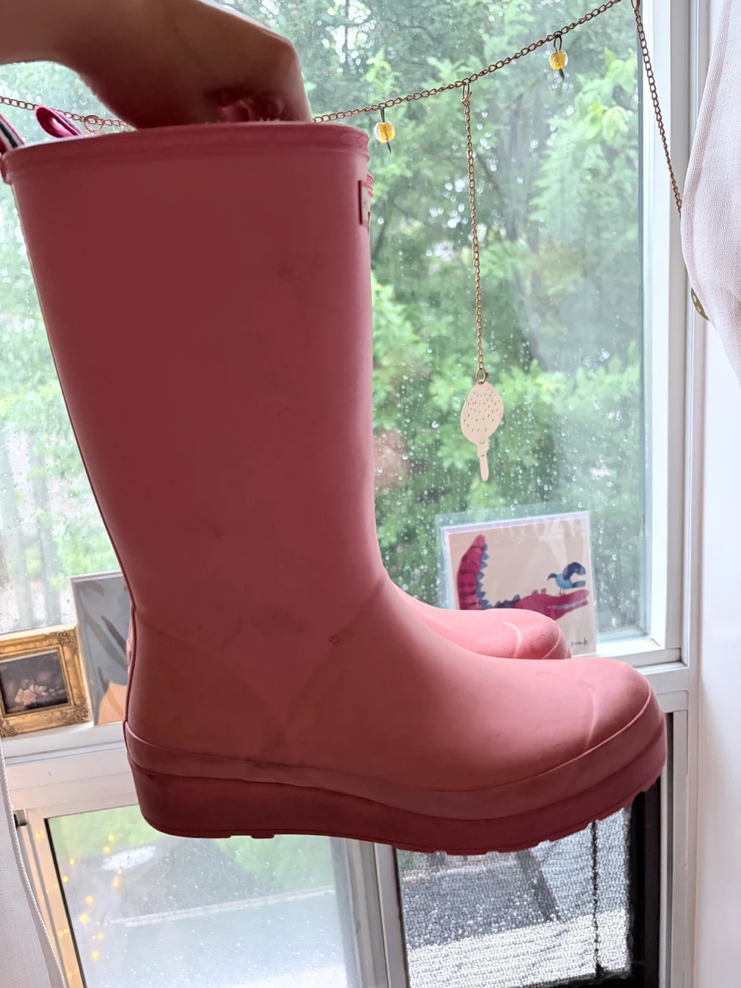 Hunter Pink Rubber Rain Boots - photo 2