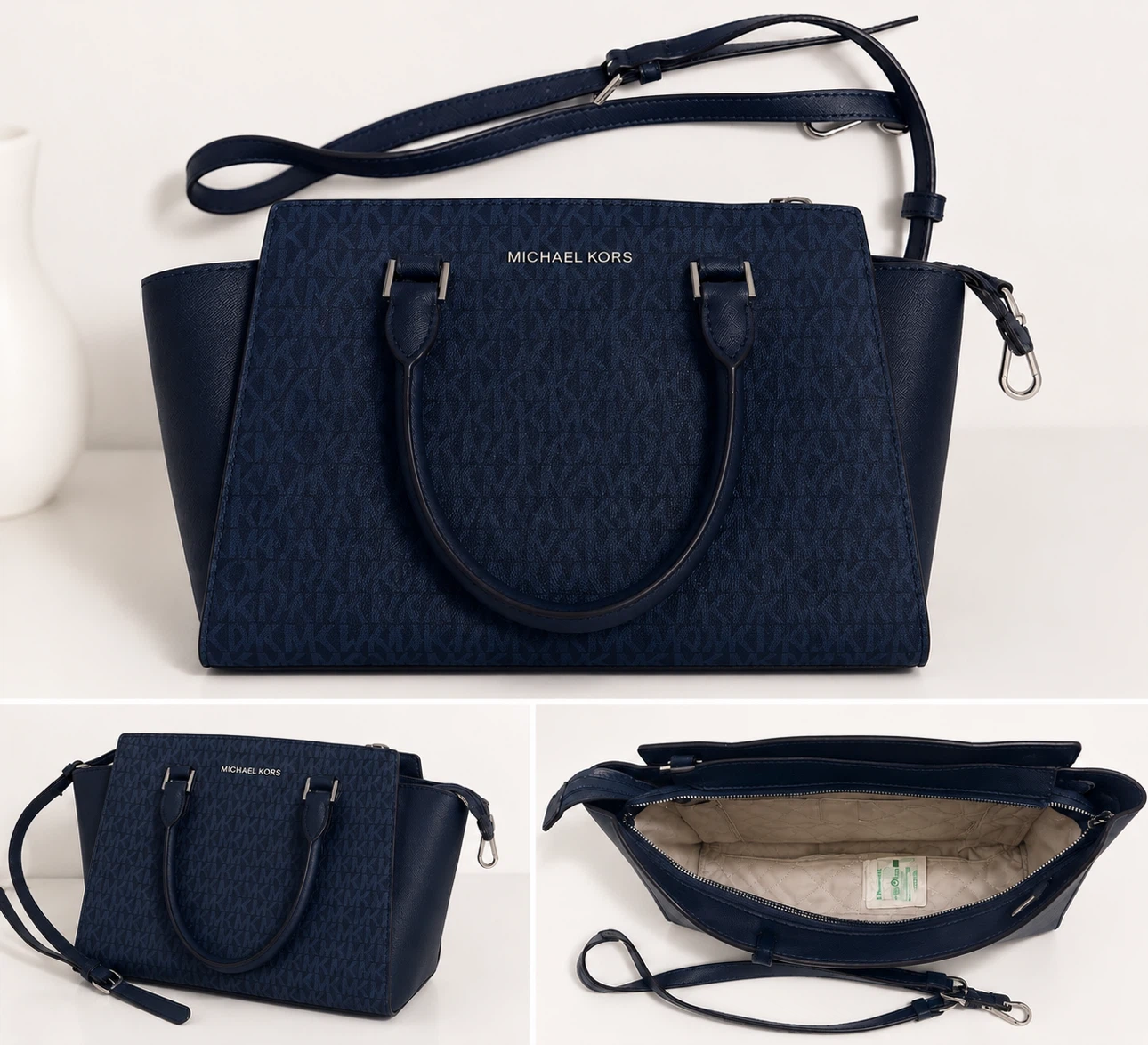 Michael Kors Navy Satchel Bag