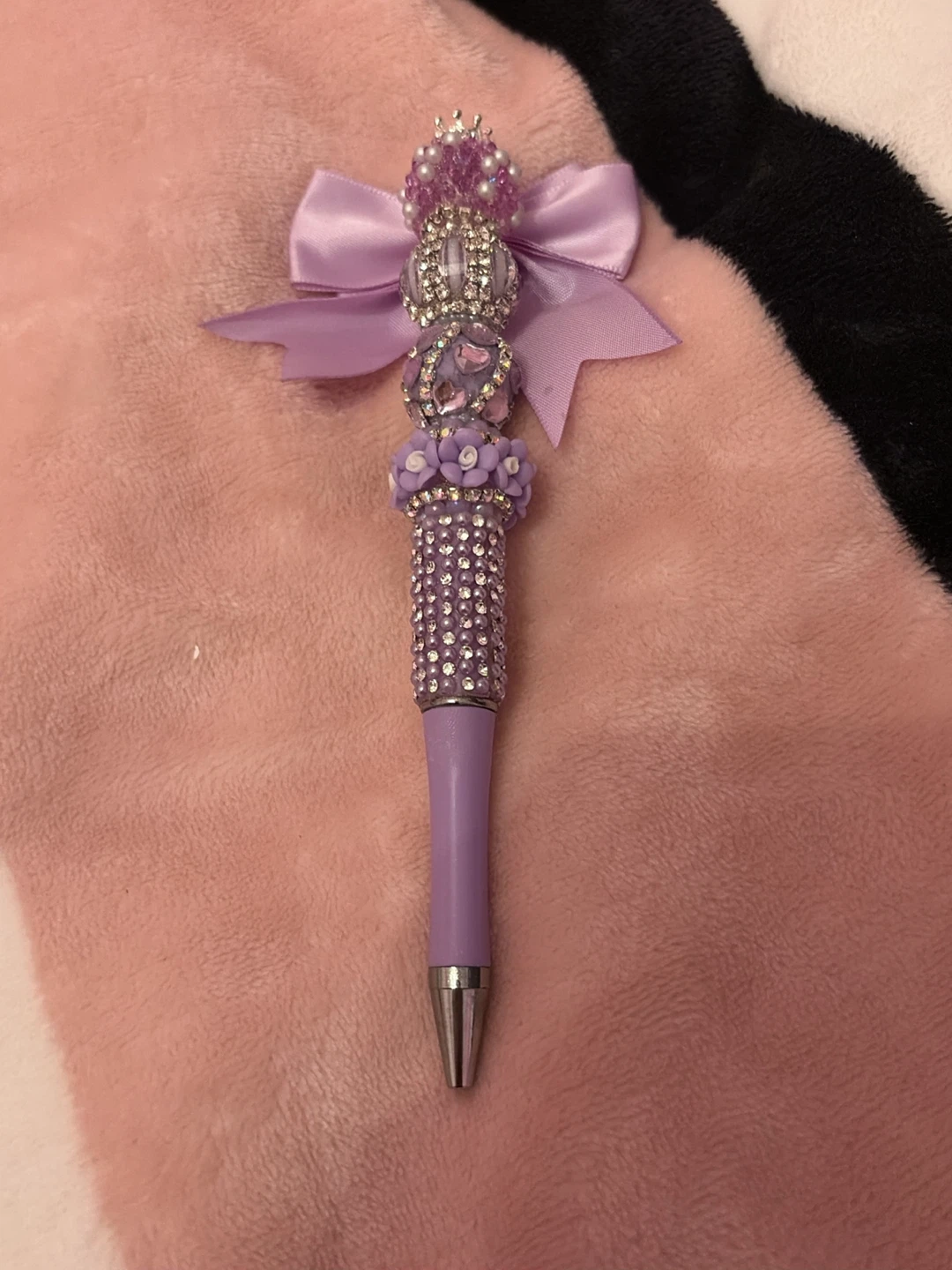 Purple Rhinestone Bow Pen - photo 2