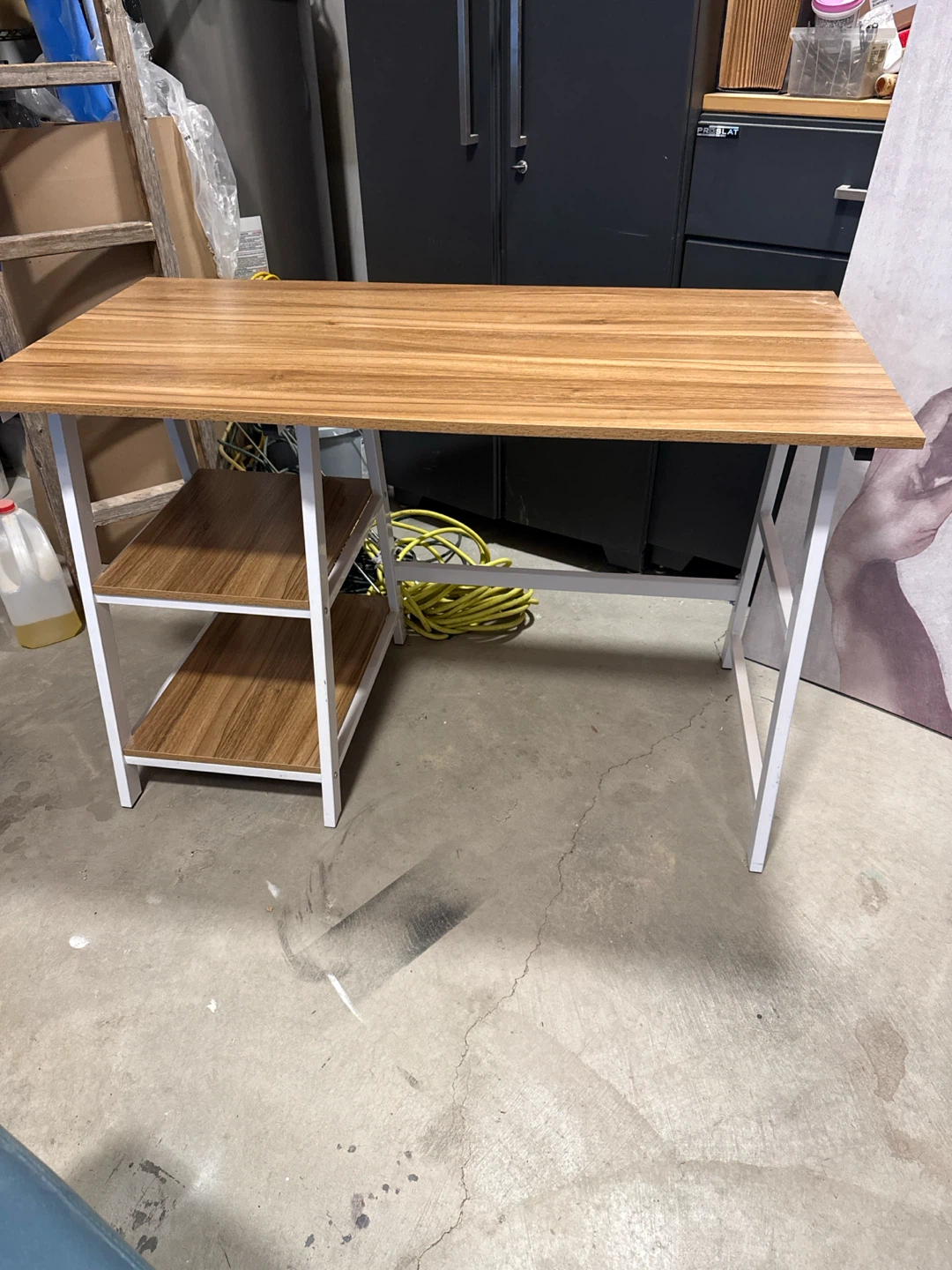 Computer Desk with Shelves - White Frame - photo 4