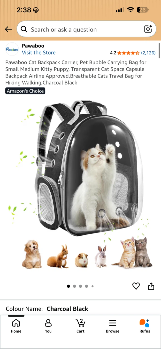 Pawaboo Cat Backpack Carrier Bubble Backpack
