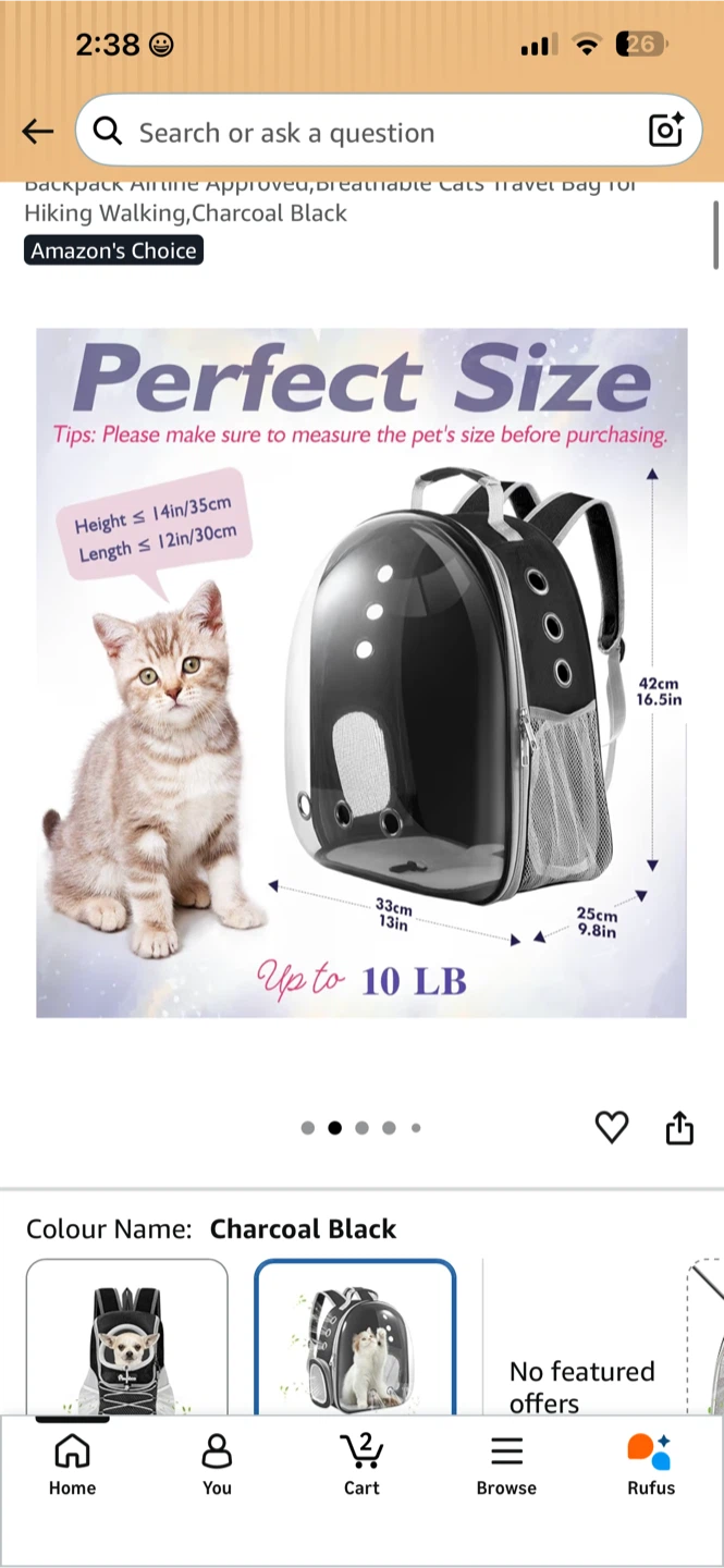 Pawaboo Cat Backpack Carrier Bubble Backpack - photo 5
